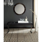 Banc capitonné gris SAFAVIEH Lorayne Modern Glam - 43Wx18Dx18H