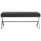 Banc capitonné gris SAFAVIEH Lorayne Modern Glam - 43Wx18Dx18H