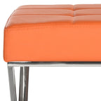 Banc capitonné gris SAFAVIEH Lorayne Modern Glam - 43Wx18Dx18H