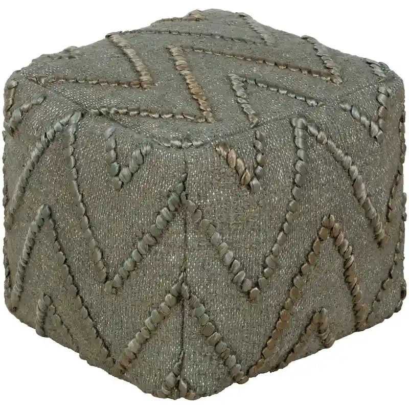 Pouf carré Artistic Weavers Elyando Global en jute texturé de 40,6 cm