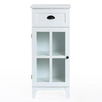 Meuble de rangement de salle de bain mince et table d'appoint en MDF blanc - 37 H x 15,7 L x 11,8 P