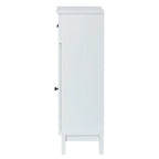 Meuble de rangement de salle de bain mince et table d'appoint en MDF blanc - 37 H x 15,7 L x 11,8 P