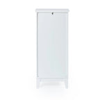 Meuble de rangement de salle de bain mince et table d'appoint en MDF blanc - 37 H x 15,7 L x 11,8 P