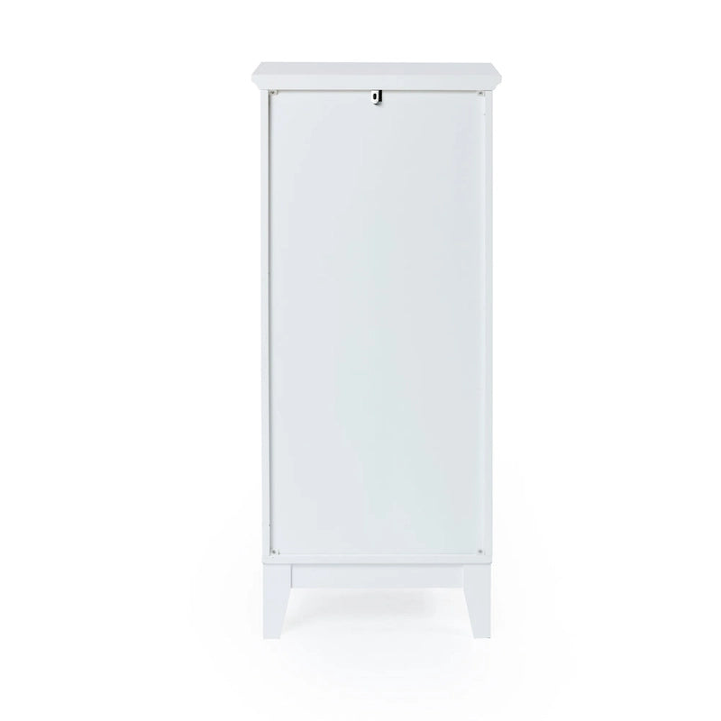 Meuble de rangement de salle de bain mince et table d'appoint en MDF blanc - 37 H x 15,7 L x 11,8 P