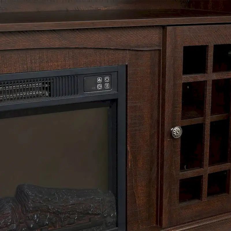 Meuble TV pour téléviseurs jusqu'à 65 pouces avec cheminée, meuble de divertissement LED