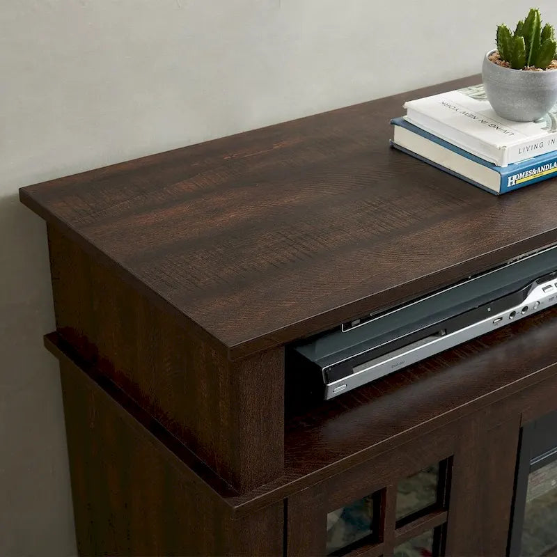 Meuble TV pour téléviseurs jusqu'à 65 pouces avec cheminée, meuble de divertissement LED