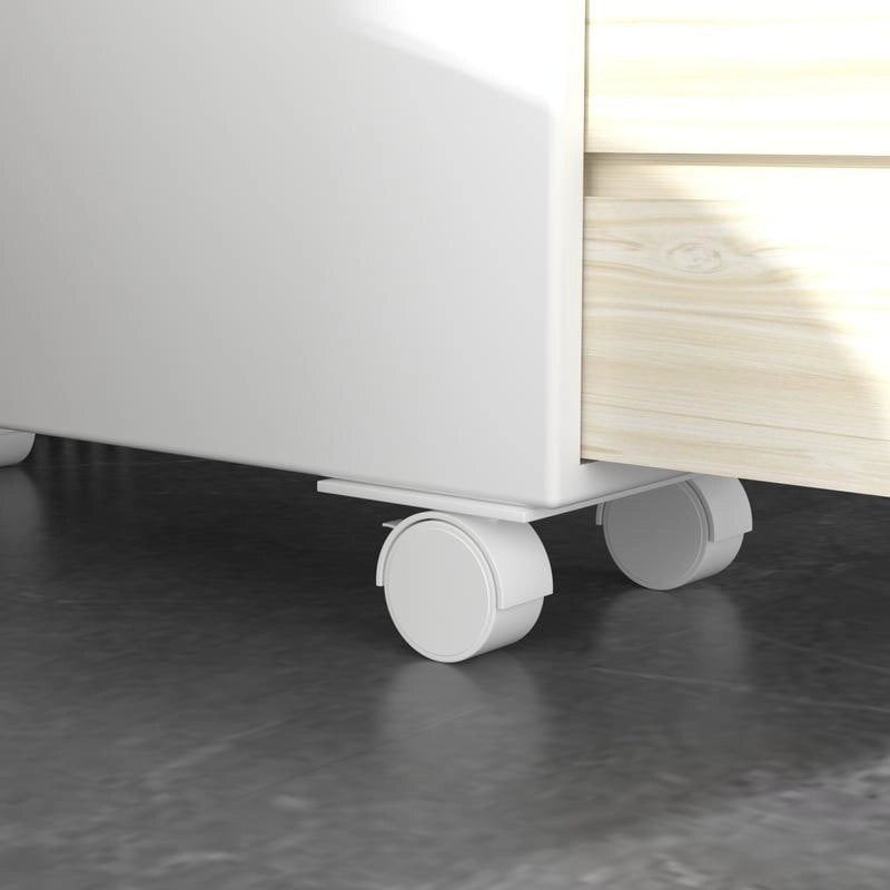 Meuble de rangement en bois autoportant avec panier de rangement pour salle de bain étroite