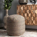 Pouf ottoman tressé en jute Nuloom Exeter Chevron