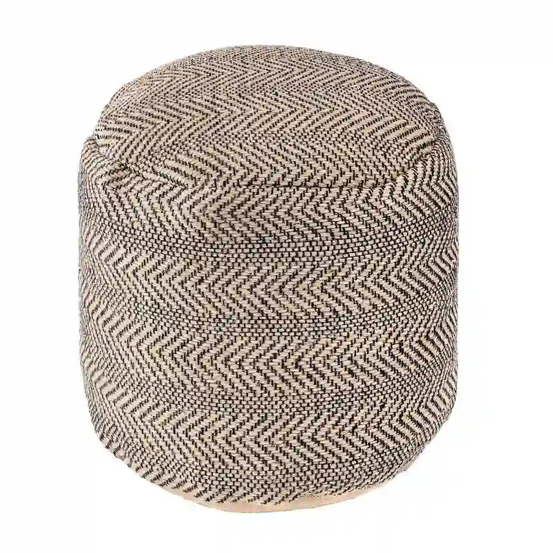 Pouf ottoman tressé en jute Nuloom Exeter Chevron
