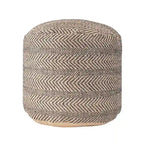 Pouf ottoman tressé en jute Nuloom Exeter Chevron