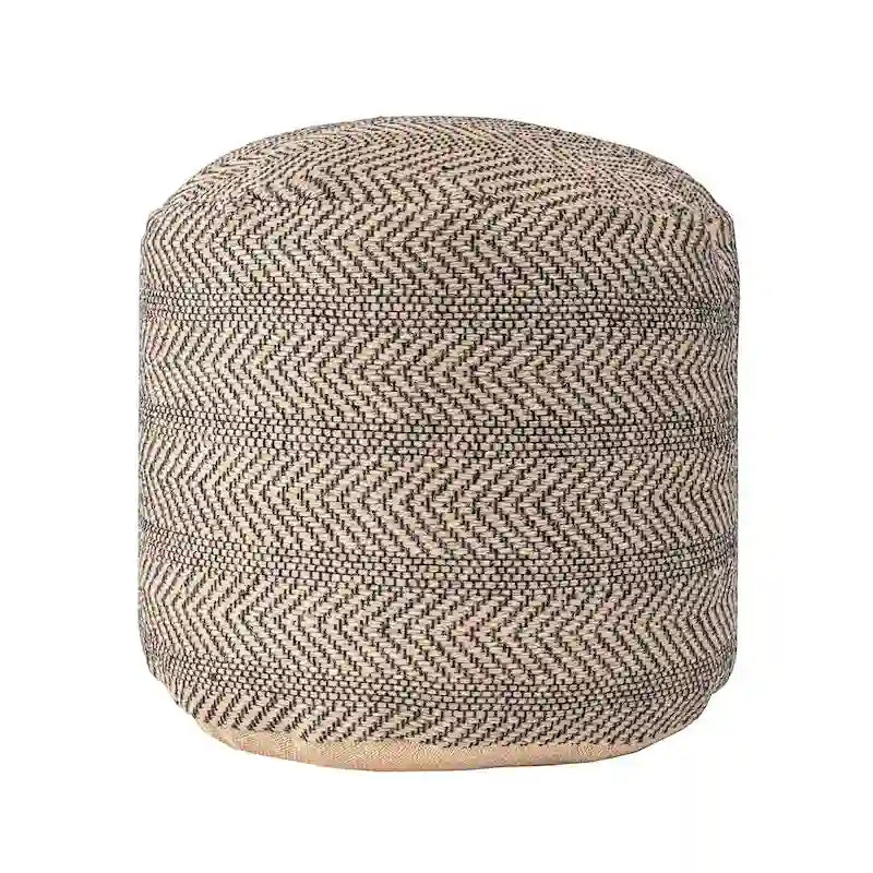 Pouf ottoman tressé en jute Nuloom Exeter Chevron