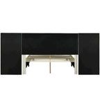 Lit plateforme rembourré Queen Size avec grande tête de lit, Meubles de chambre, Velours, Beige