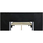 Lit plateforme rembourré Queen Size avec grande tête de lit, Meubles de chambre, Velours, Beige