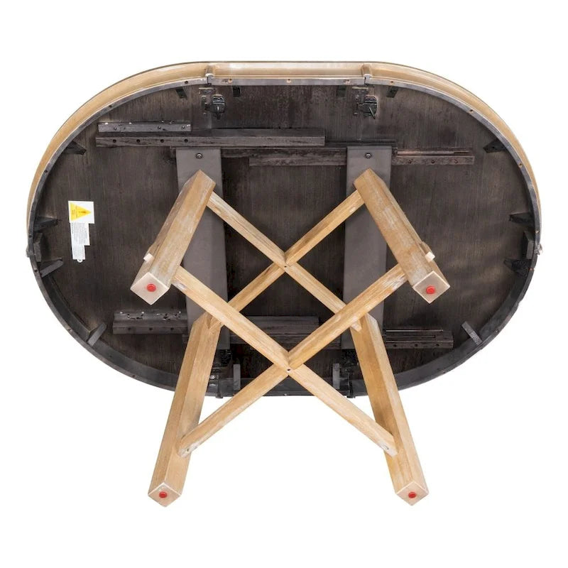 Ensemble de table à manger de ferme 5 pièces avec table ronde extensible en bois et 4 chaises de salle à manger rembourrées