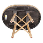 Ensemble de table à manger de ferme 5 pièces avec table ronde extensible en bois et 4 chaises de salle à manger rembourrées