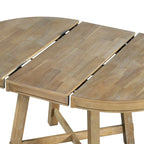 Ensemble de table à manger de ferme 5 pièces avec table ronde extensible en bois et 4 chaises de salle à manger rembourrées