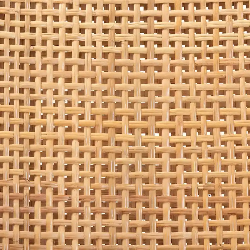 Chaise de salle à manger Lesia en rotin naturel et bois d'acajou