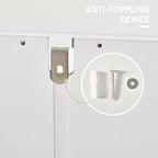 Meuble de Rangement au Sol pour Salle de Bain kleankin, Armoire à Linge Autoportante avec Portes Doubles et 2 Étagères Réglables, Blanc