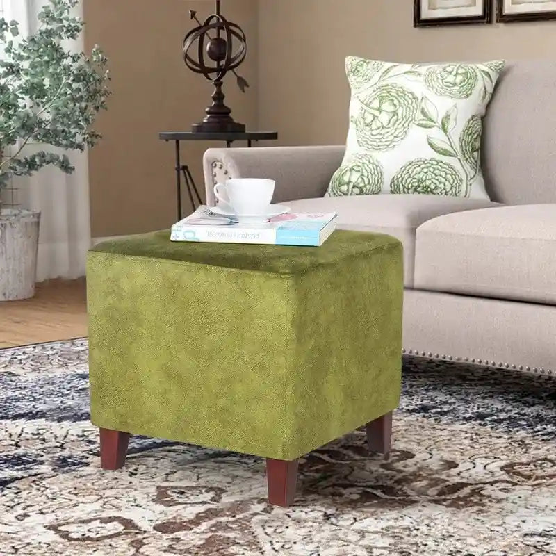 Adeco Repose-pieds ottoman carré Petit banc en tissu