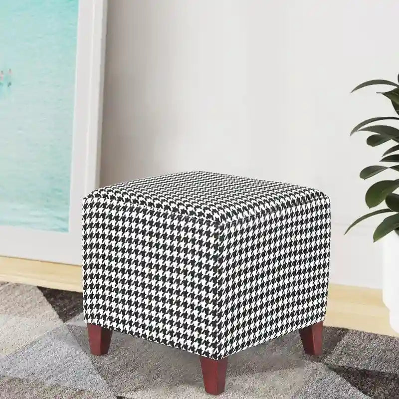 Adeco Repose-pieds ottoman carré Petit banc en tissu