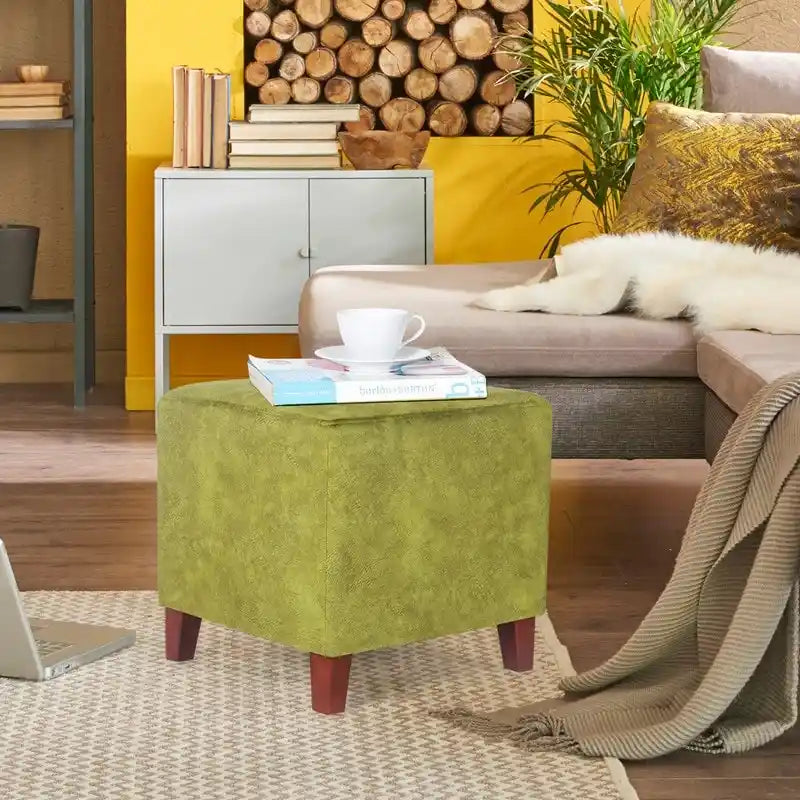 Adeco Repose-pieds ottoman carré Petit banc en tissu
