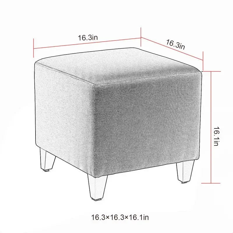 Adeco Repose-pieds ottoman carré Petit banc en tissu
