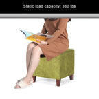 Adeco Repose-pieds ottoman carré Petit banc en tissu