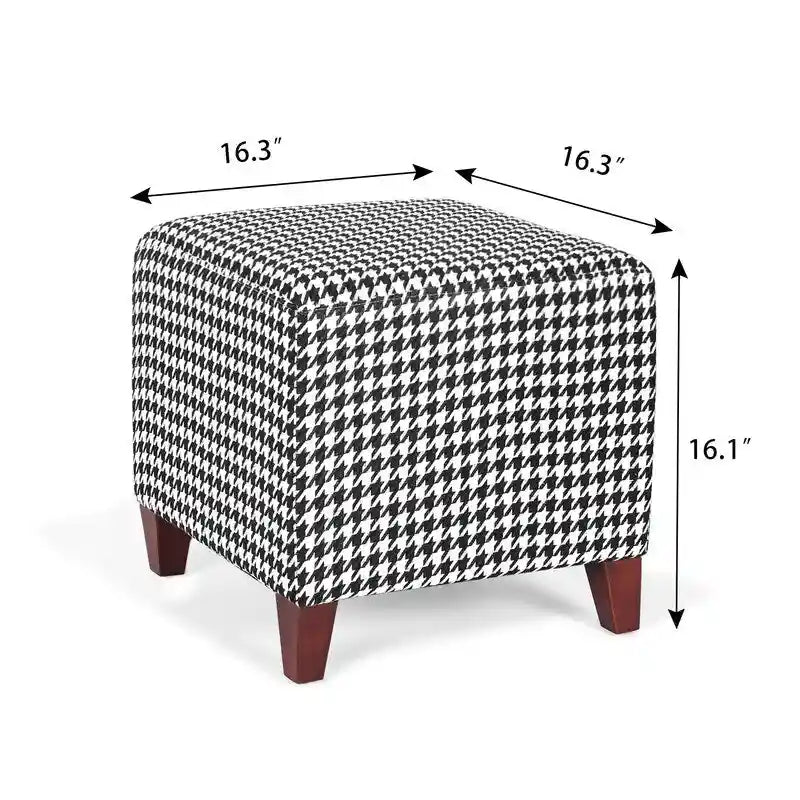 Adeco Repose-pieds ottoman carré Petit banc en tissu