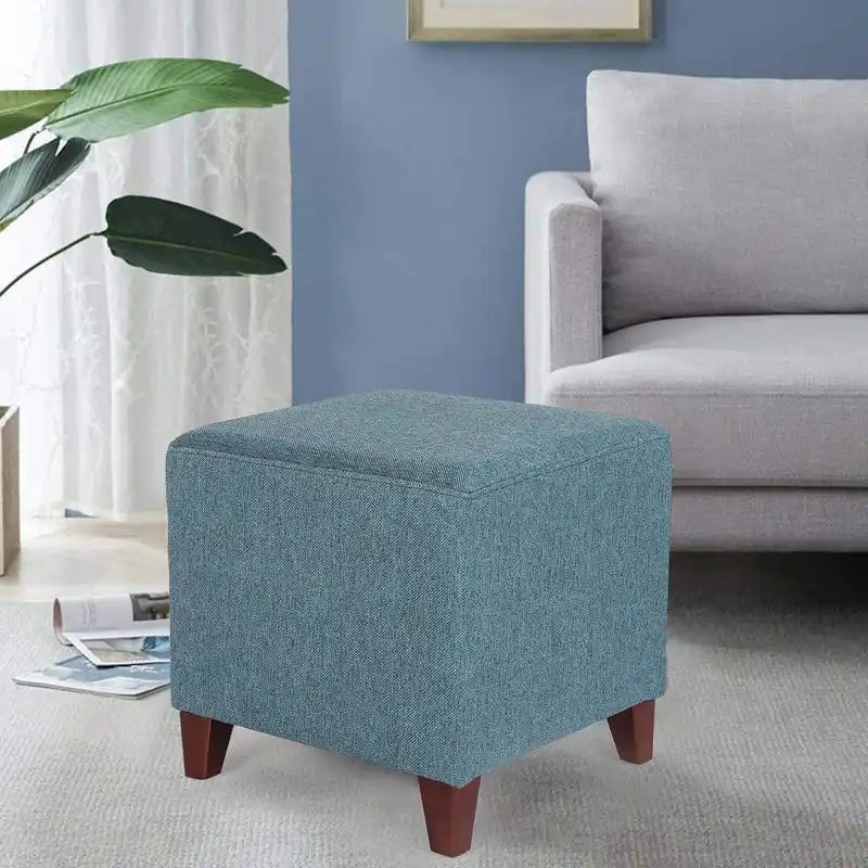 Adeco Repose-pieds ottoman carré Petit banc en tissu
