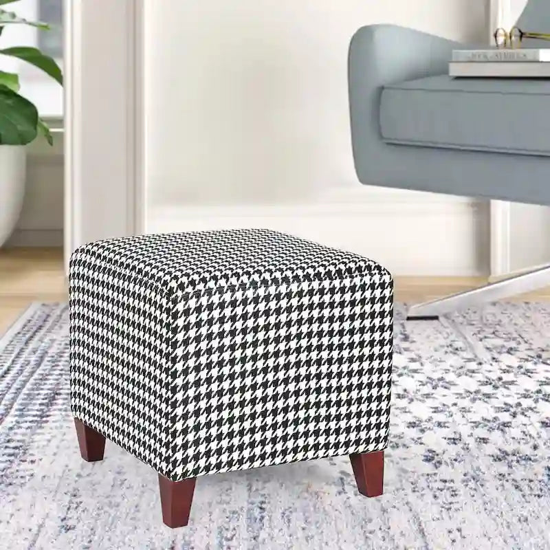 Adeco Repose-pieds ottoman carré Petit banc en tissu