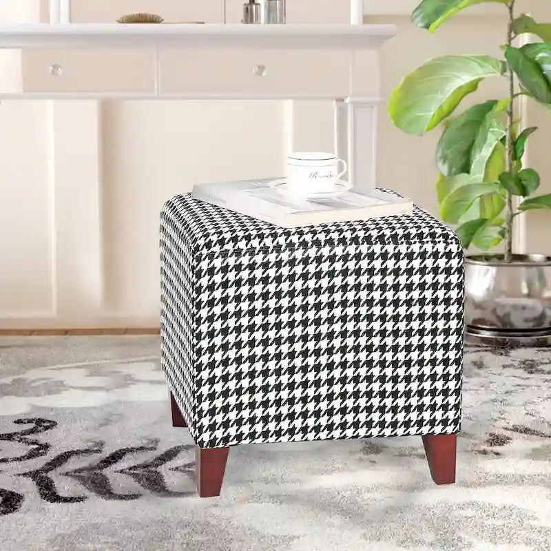 Adeco Repose-pieds ottoman carré Petit banc en tissu