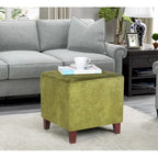 Adeco Repose-pieds ottoman carré Petit banc en tissu