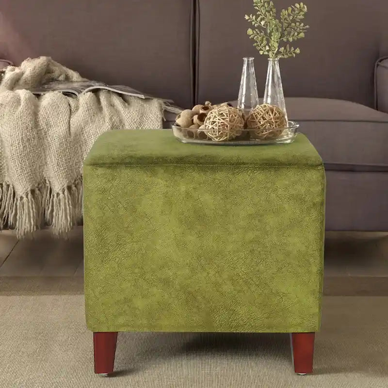 Adeco Repose-pieds ottoman carré Petit banc en tissu