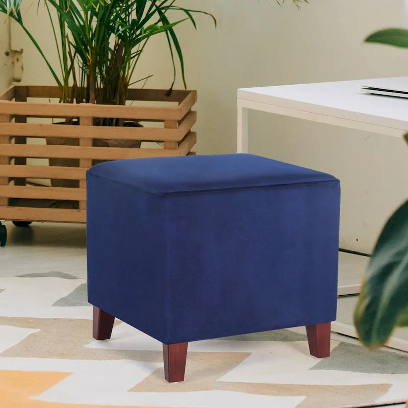 Adeco Repose-pieds ottoman carré Petit banc en tissu