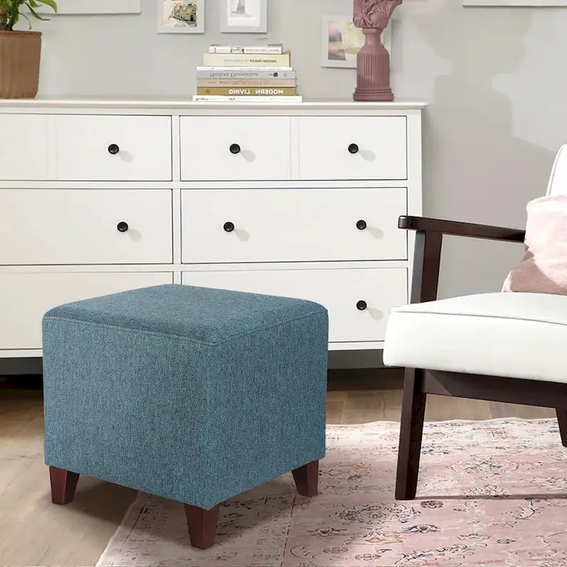 Adeco Repose-pieds ottoman carré Petit banc en tissu