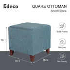Adeco Repose-pieds ottoman carré Petit banc en tissu