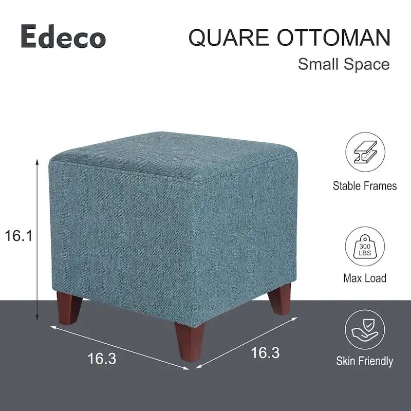 Adeco Repose-pieds ottoman carré Petit banc en tissu