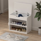 Meuble banc à chaussures Kerrogee pour 6 paires, avec rangement dissimulé sous le coussin – 12L x 24P x 21,2H po