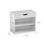 Meuble banc à chaussures Kerrogee pour 6 paires, avec rangement dissimulé sous le coussin – 12L x 24P x 21,2H po