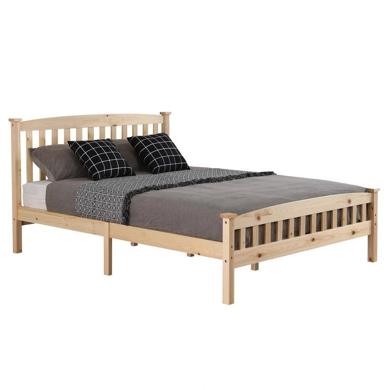 Lit plateforme vertical en bois avec tête de lit