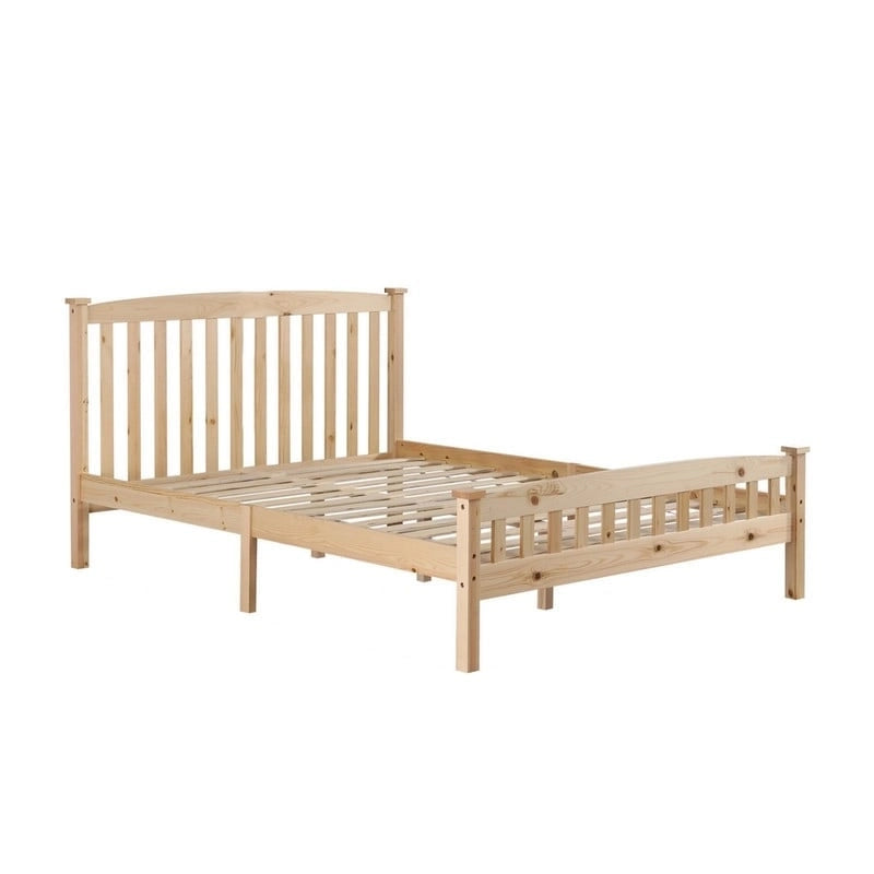 Lit plateforme vertical en bois avec tête de lit