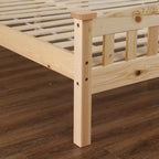 Lit plateforme vertical en bois avec tête de lit