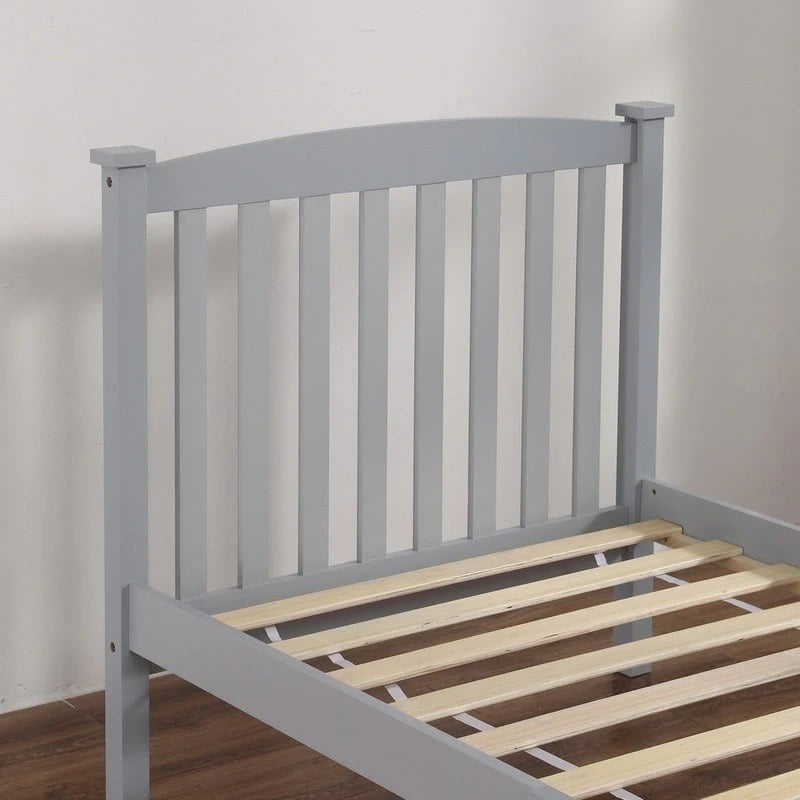 Lit plateforme vertical en bois avec tête de lit