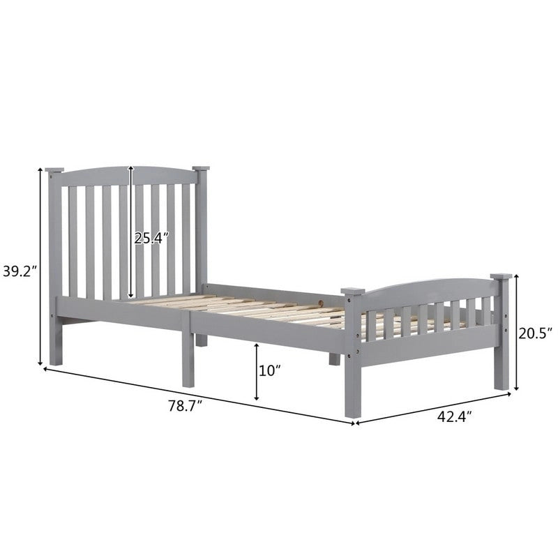 Lit plateforme vertical en bois avec tête de lit