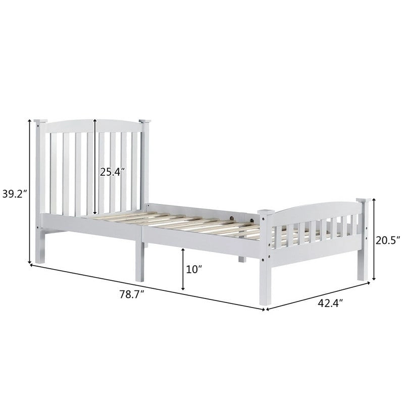Lit plateforme vertical en bois avec tête de lit