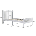 Lit plateforme vertical en bois avec tête de lit