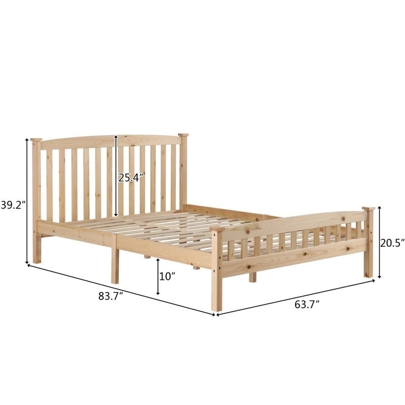 Lit plateforme vertical en bois avec tête de lit