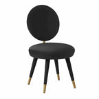 Chaise de salle à manger sans accoudoirs en velours à dossier ovale Kylie