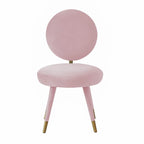 Chaise de salle à manger sans accoudoirs en velours à dossier ovale Kylie