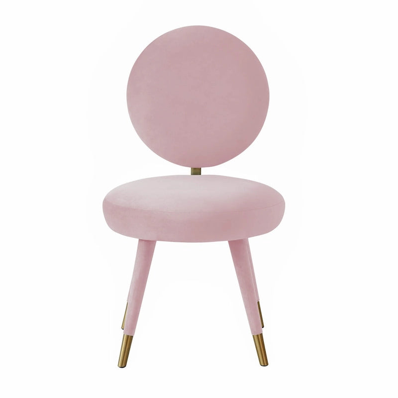 Chaise de salle à manger sans accoudoirs en velours à dossier ovale Kylie